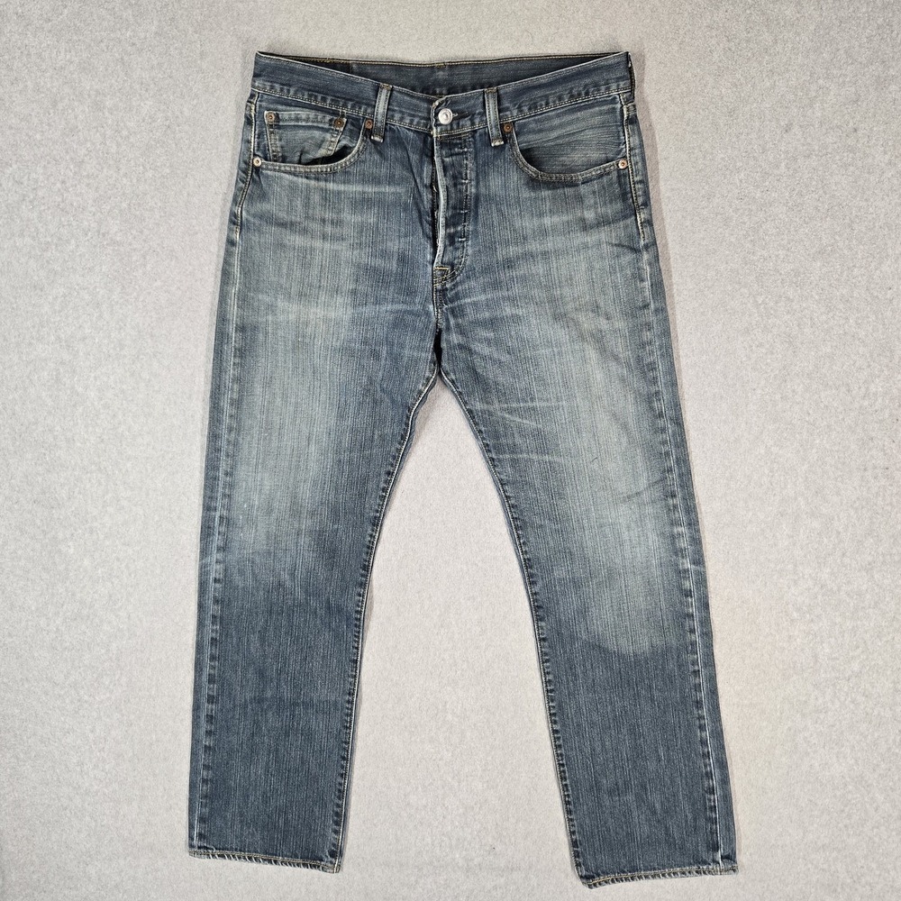 Levi's 501 Men Jeans 32X30 Blue Denim Original Fit Straight Leg 28" Inseam